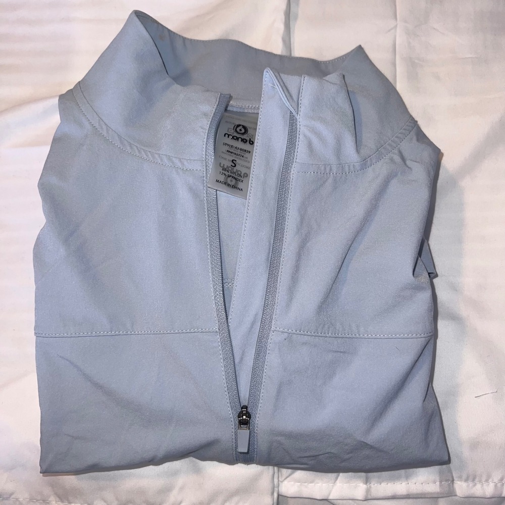 Mono B Active Jacket Pullover Windbreaker‎ Drawstring Athletic Blue Size S